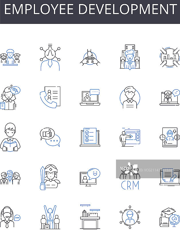 员工发展线性图标系列图片素材