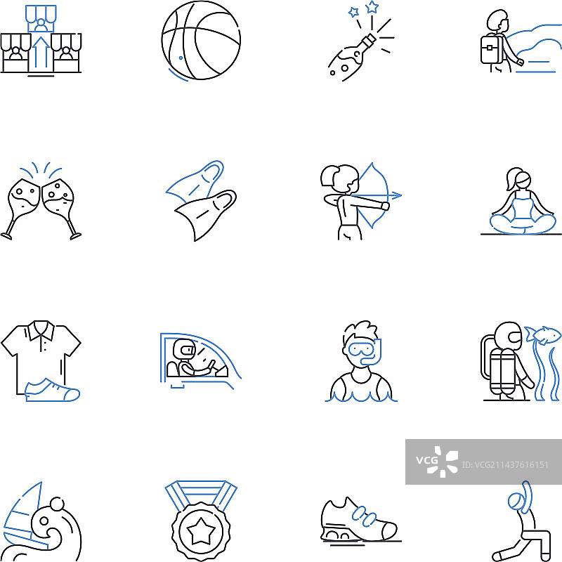 节日庆祝线性图标合集图片素材