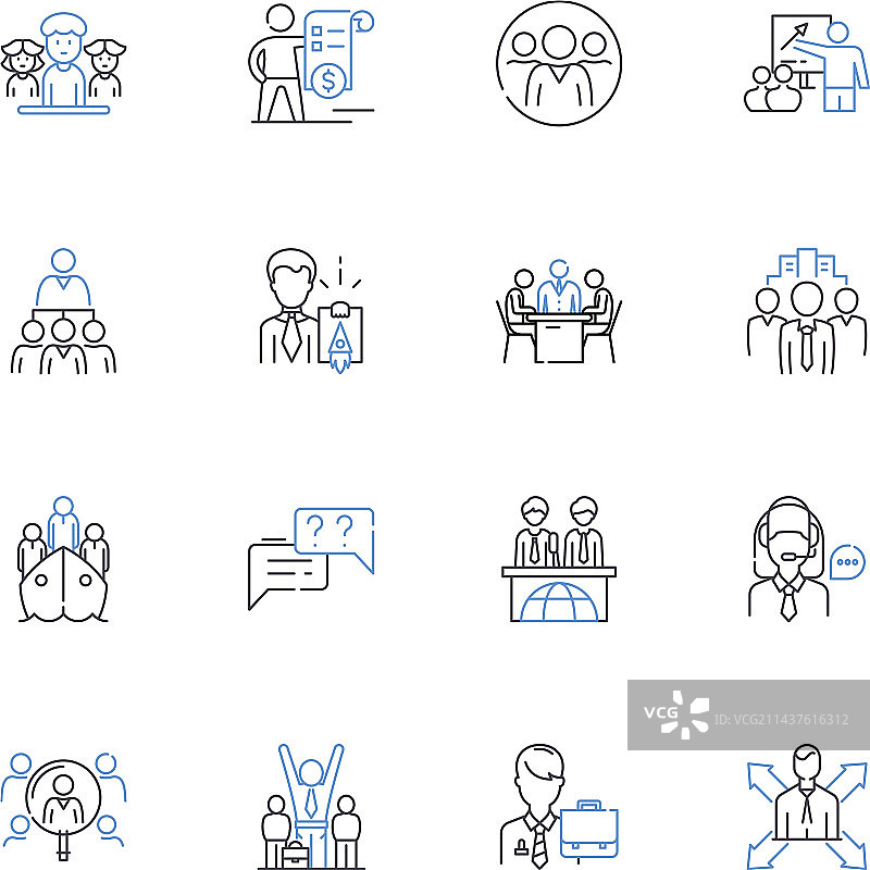 技能发展线性图标集图片素材