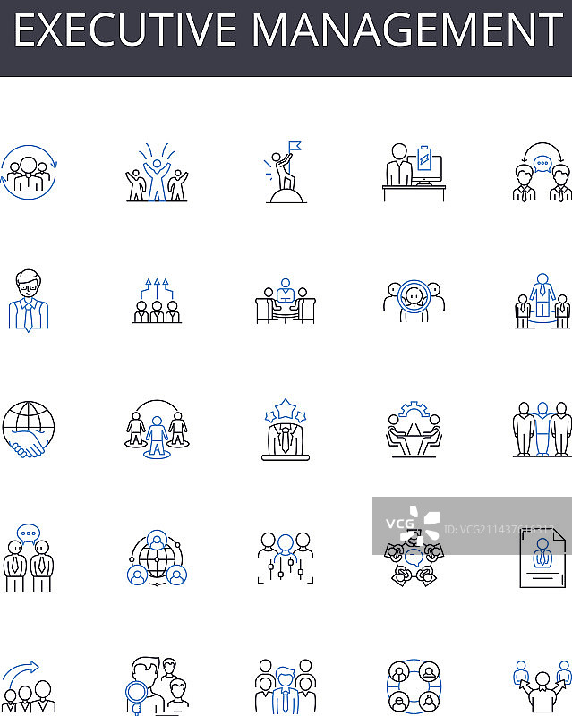高管管理线性图标合集图片素材