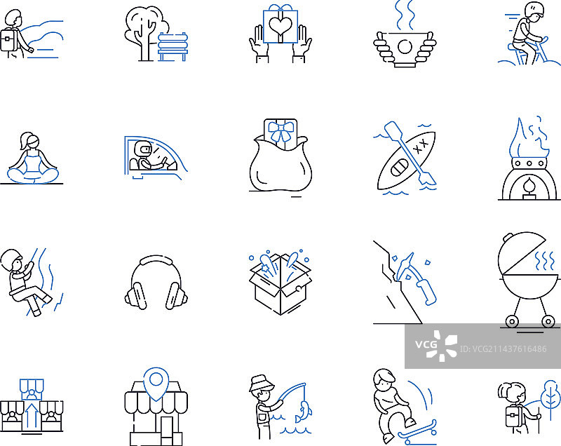 精神清晰线性图标集图片素材