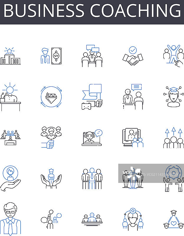 商务指导线性图标集合图片素材