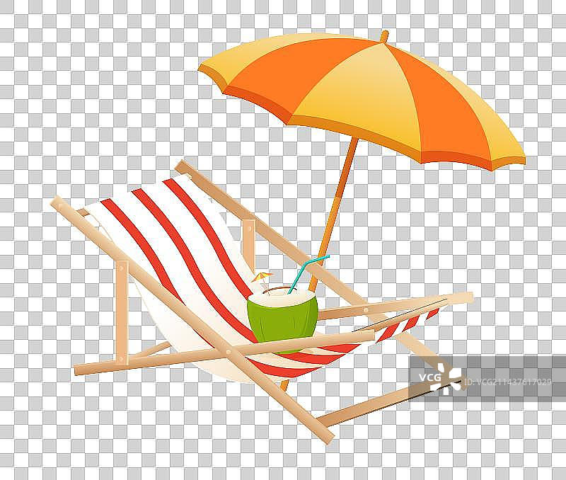 海边沙滩椅遮阳伞图片素材