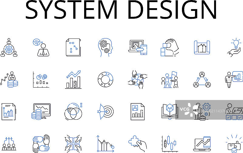 系统设计线性图标合集图片素材