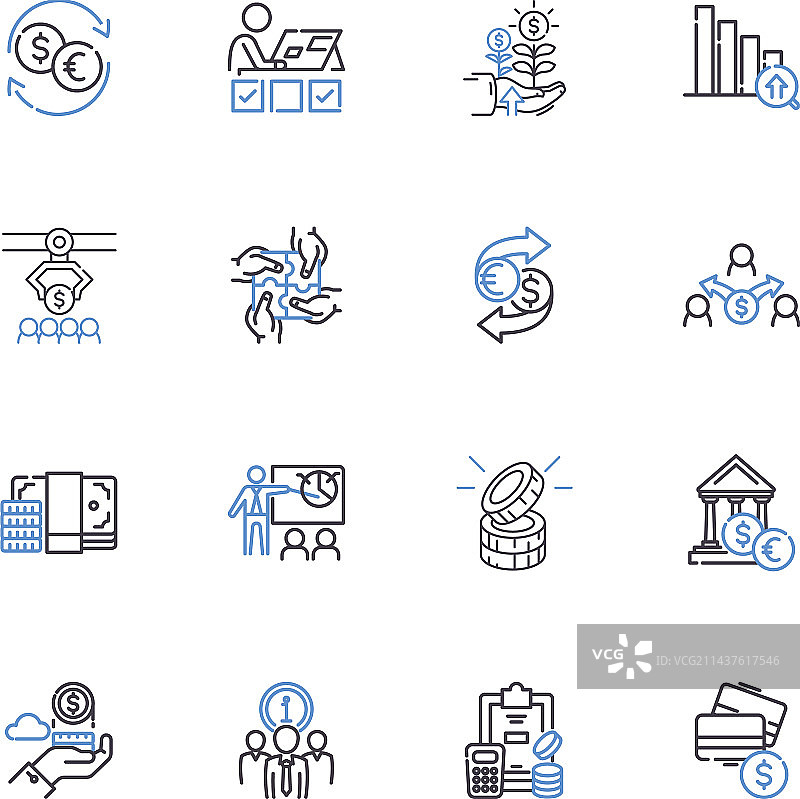 积累财富线性图标图片素材