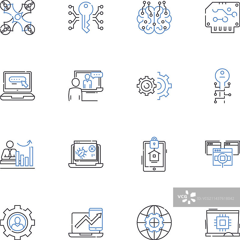 集群线性图标合集图片素材