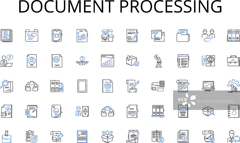 文档处理线性图标合集图片素材