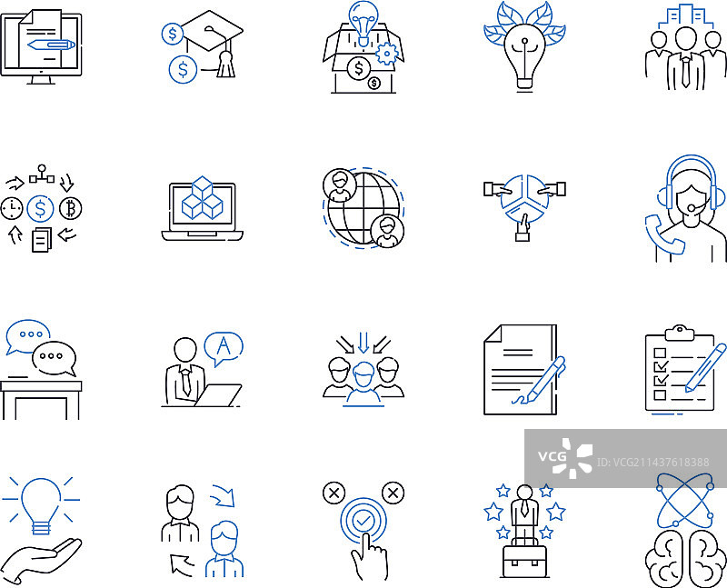 客户分析线性图标合集图片素材