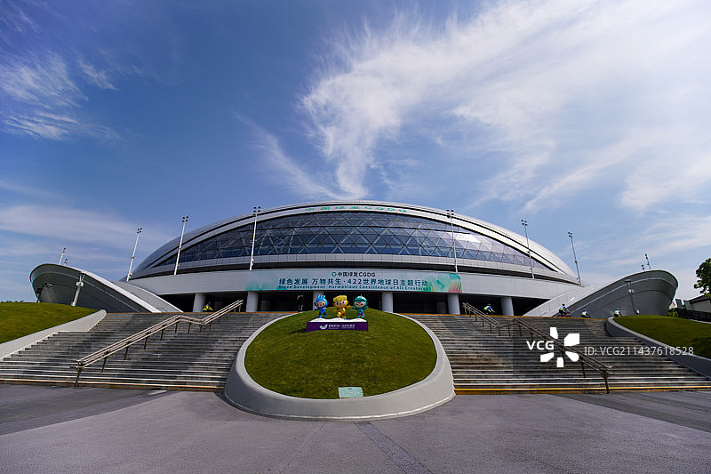 杭州淳安界首体育中心场地自行车馆图片素材