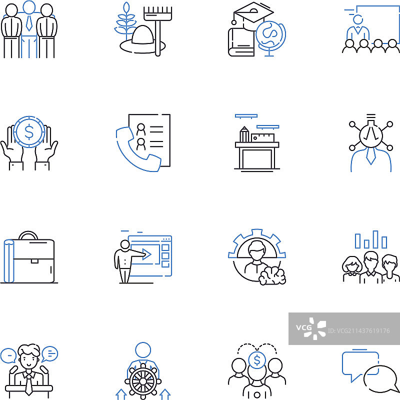 专家线条图标合集图片素材