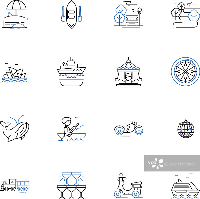 一日游线路图标合集：风景探险图片素材