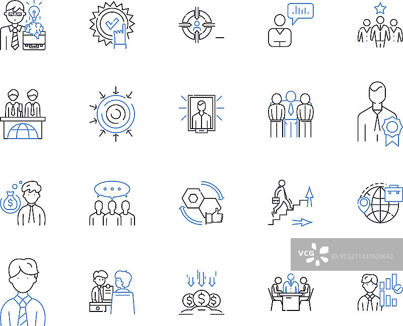 销售计划线性图标集合预测图片素材