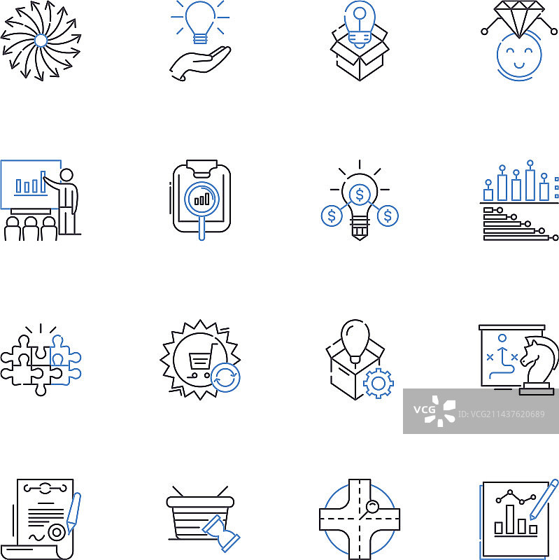 框架和结构线性图标合集图片素材