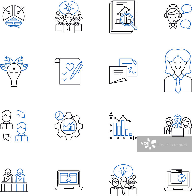 收入盈余线性图标合集图片素材