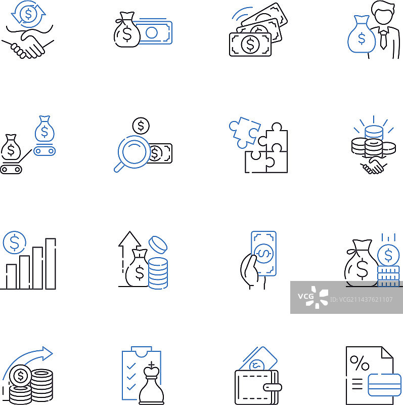 资本管理办公室线条图标合集图片素材