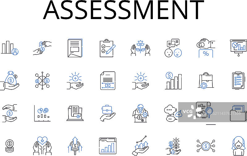 评估线条图标合集图片素材