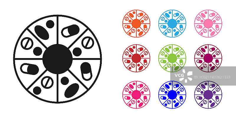 黑色药丸胶囊维生素群图标图片素材