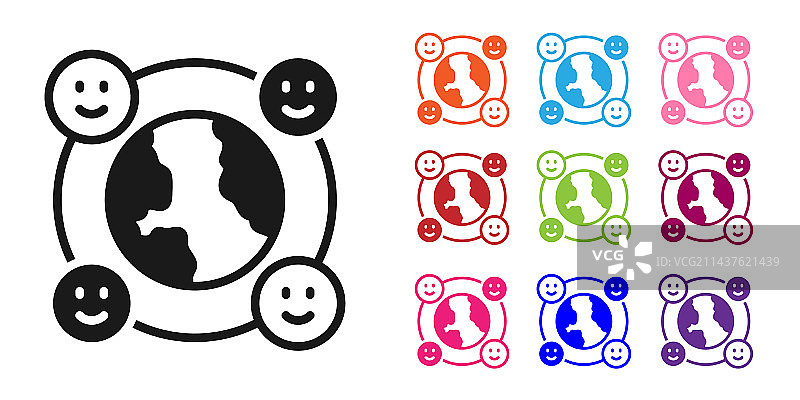 黑色国际社区图标图片素材