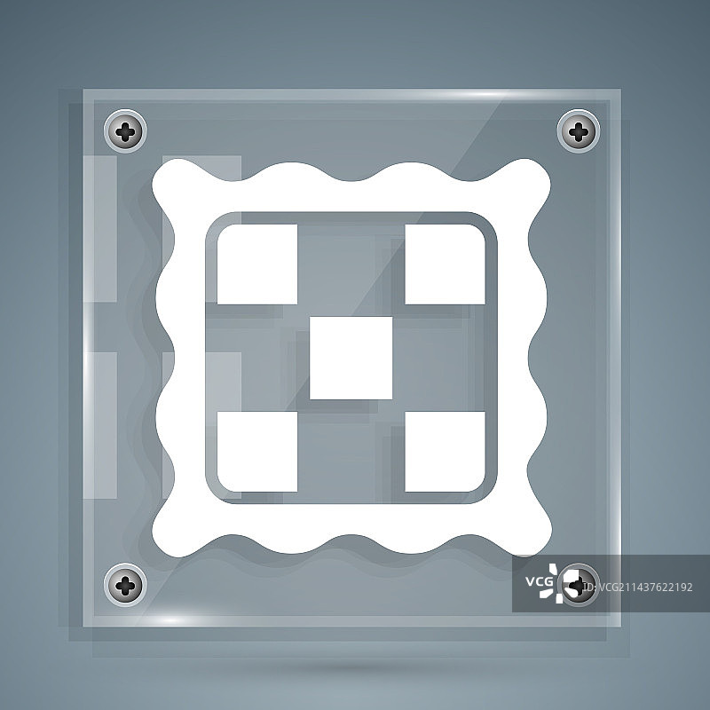 灰色背景上的白色格子餐巾图标图片素材