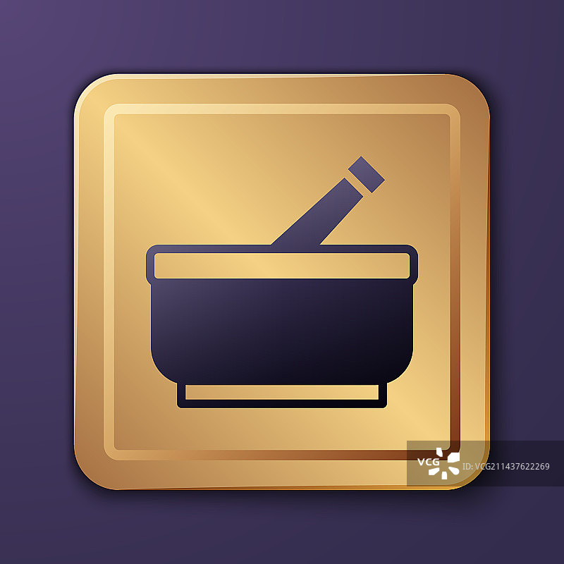 紫色背景上的紫色研钵和研杵图标图片素材