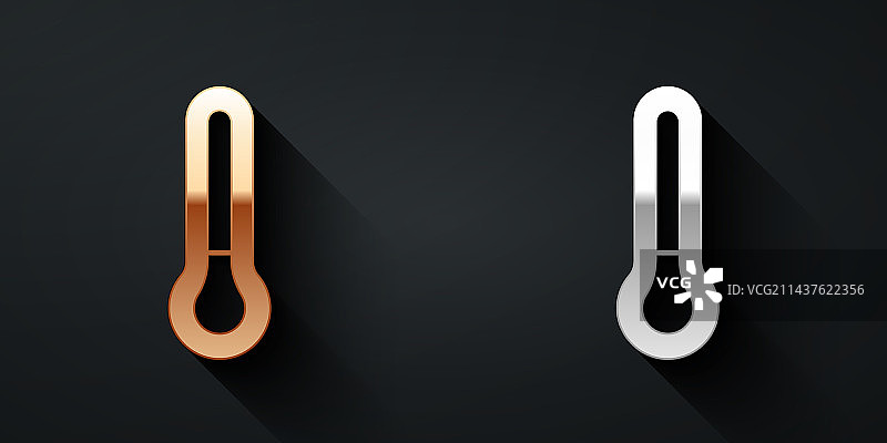 金色银色气象温度计测量图片素材