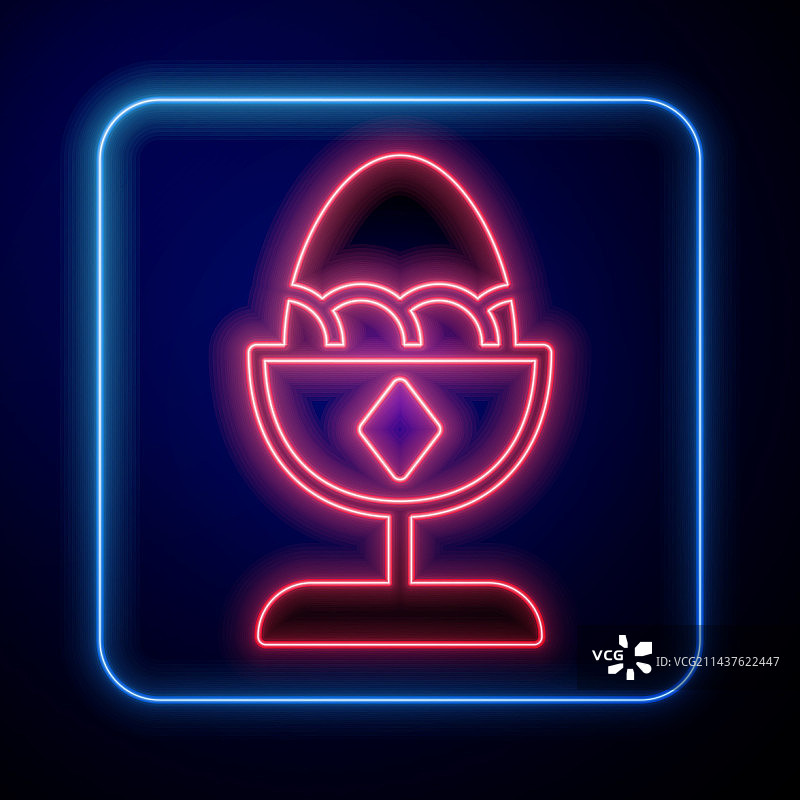 独立发光霓虹鸡蛋图标图片素材