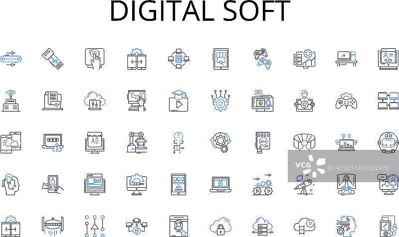 数字柔和线条图标促销图片素材