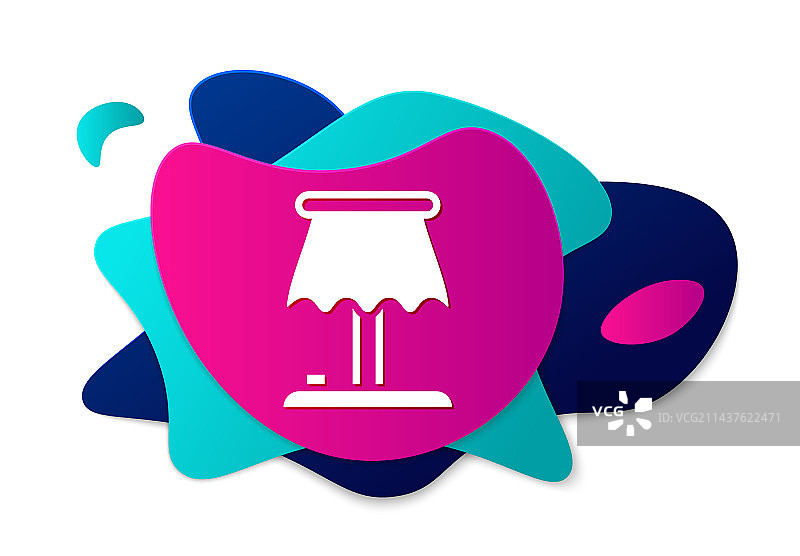 白色背景上的彩色台灯图标图片素材