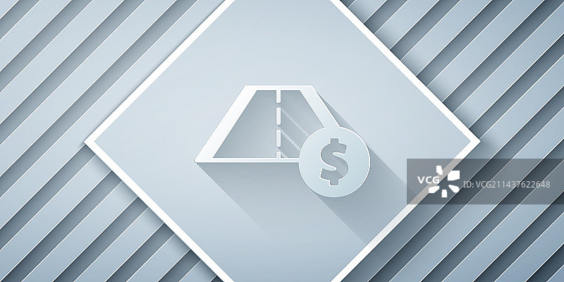 剪纸风格收费公路交通标志牌图标图片素材