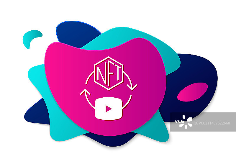 NFT数字加密艺术彩色图标图片素材