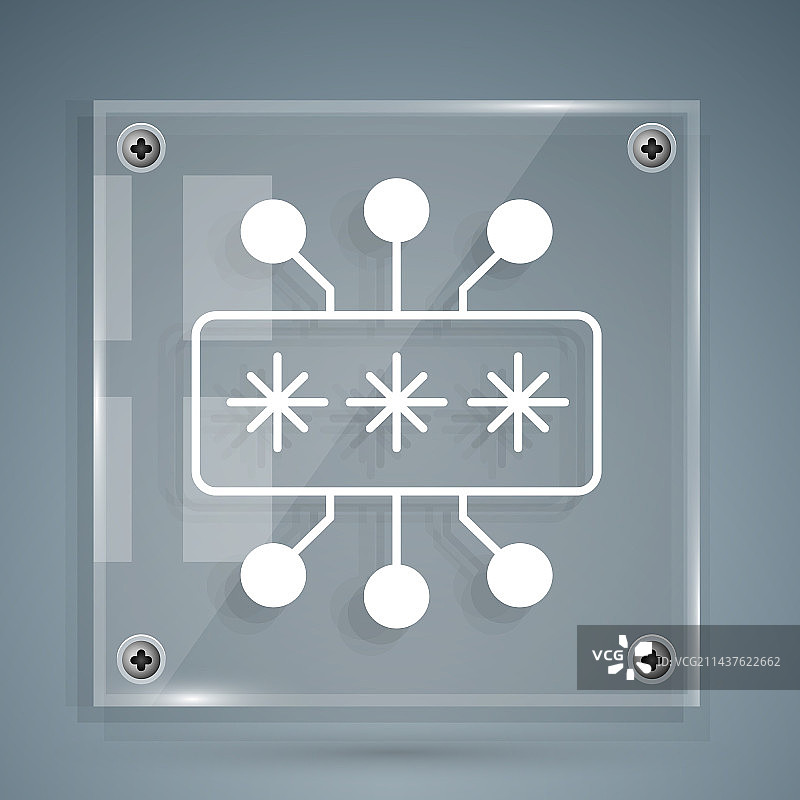 灰色背景上的白色网络安全图标图片素材