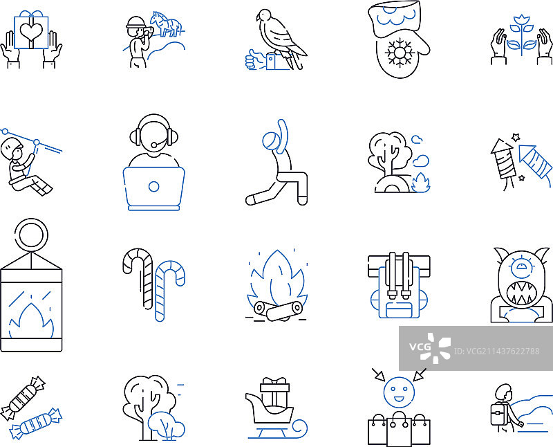 极限运动线性图标合集图片素材