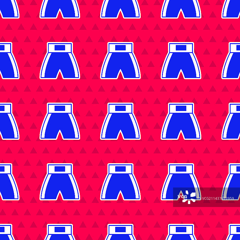 孤立的蓝色拳击短裤图标无缝图案图片素材