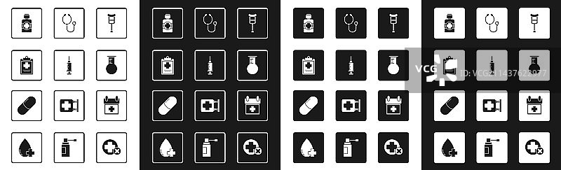 拐杖注射器医疗剪贴板图片素材
