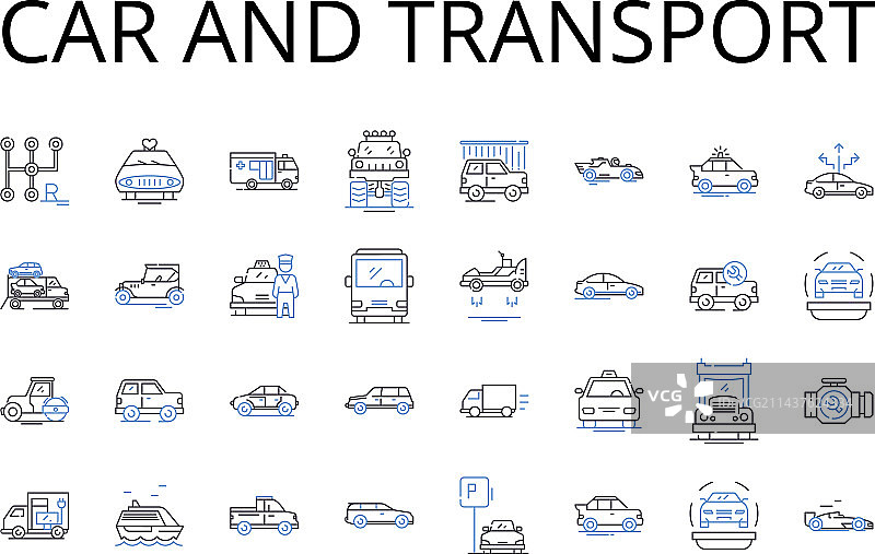 汽车和交通线路图标合集图片素材