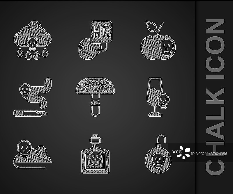 毒蝇伞蘑菇与药剂瓶组合图片素材