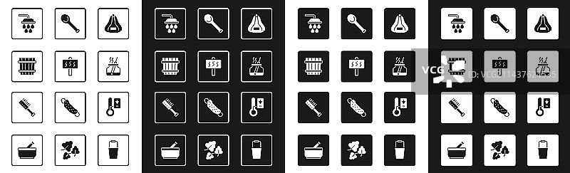 桑拿帽、桶、淋浴和香薰扩散器图片素材