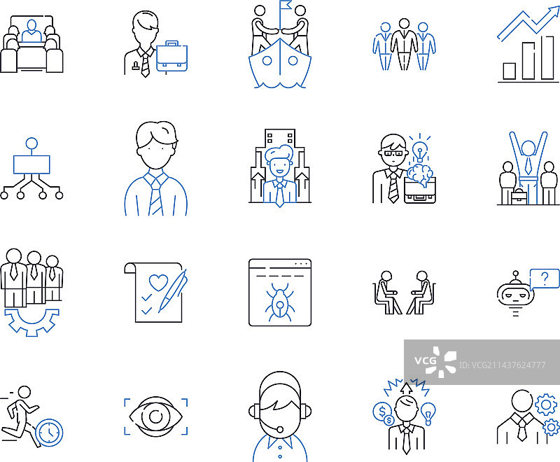 晋升机会线性图标集合图片素材