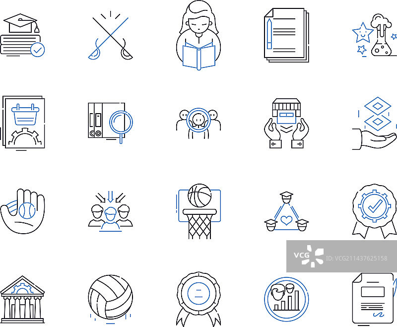 校队线性图标图片素材