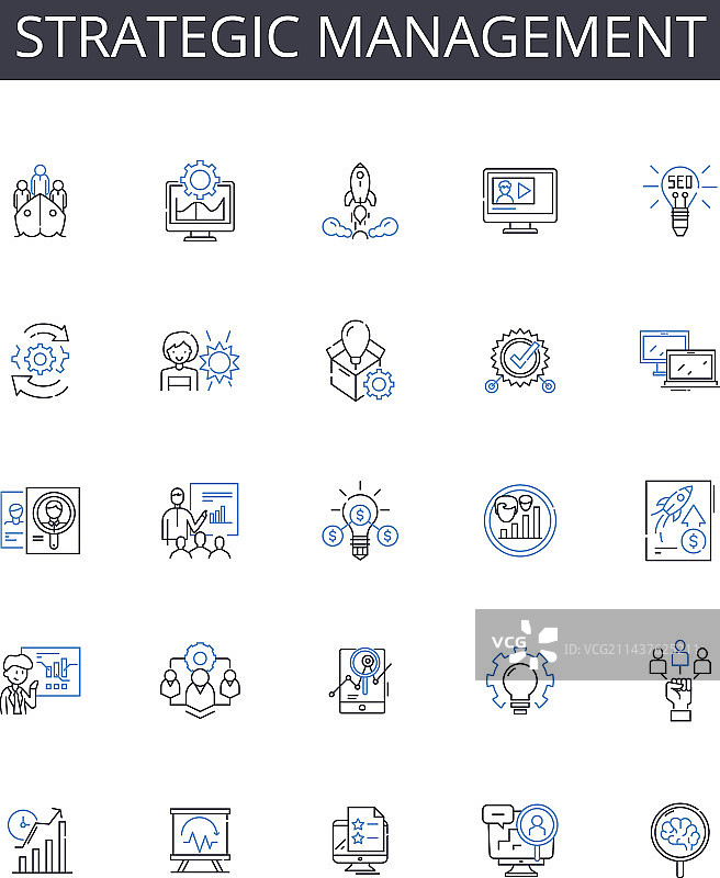 战略管理线性图标系列图片素材