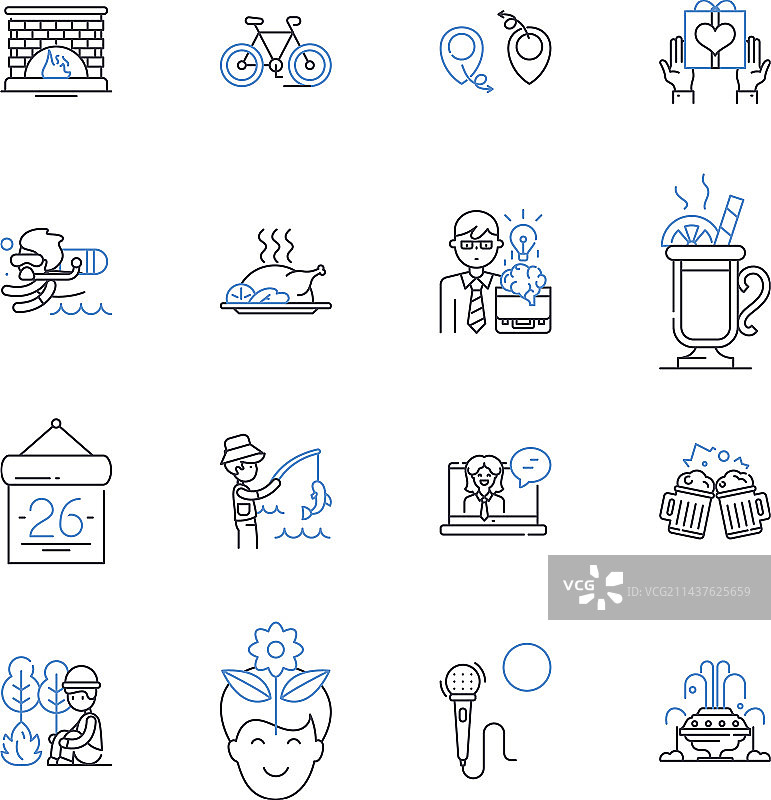 期待线性图标合集图片素材