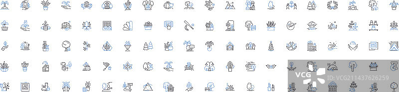 森林树叶线条图标合集图片素材