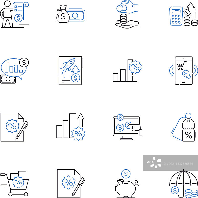 营销专家线性图标合集图片素材