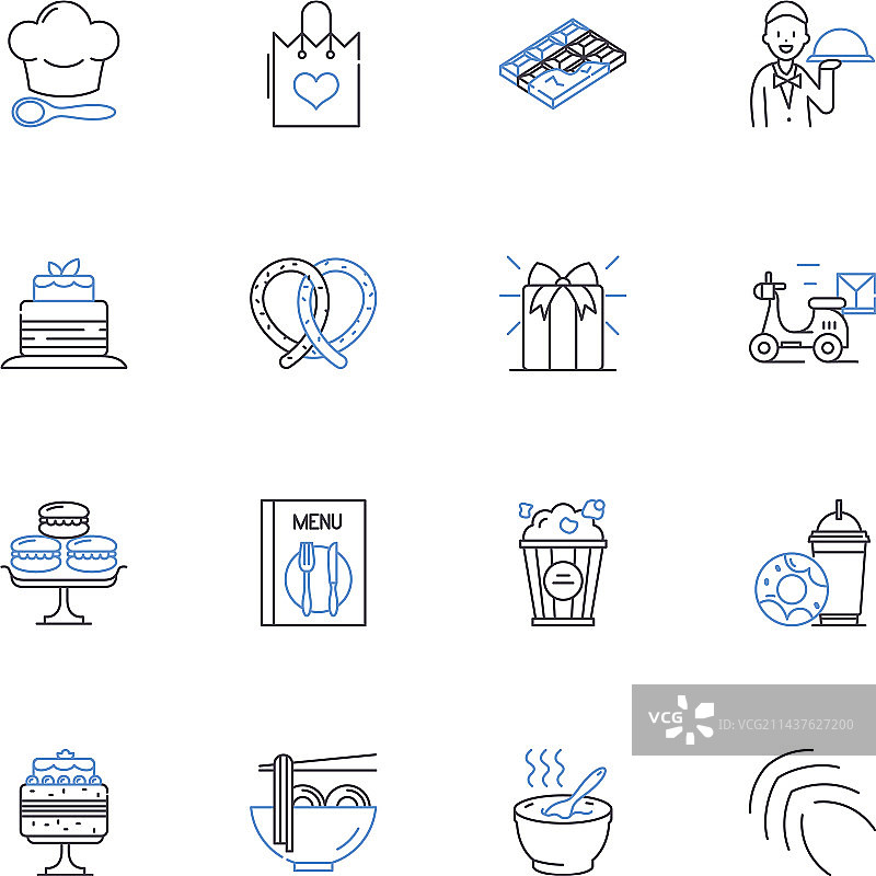 农贸市场线性图标系列图片素材