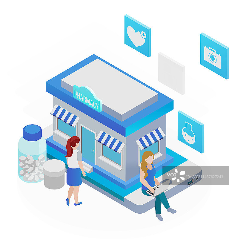 2.5D远程医疗概念图片素材