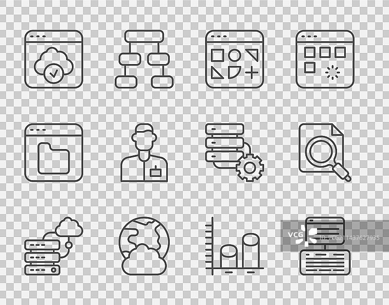 云连接服务器数据线条图片素材