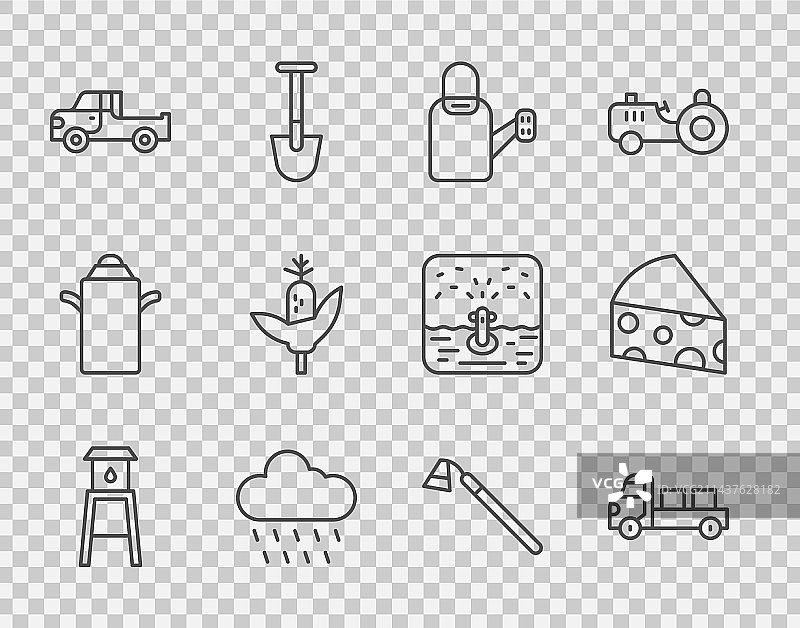 水塔皮卡车浇水壶管线图片素材
