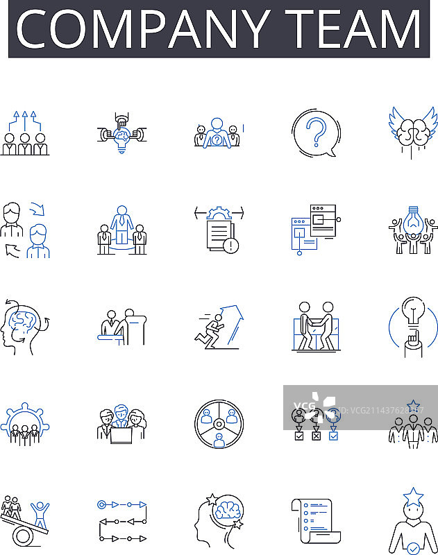 公司团队线条图标系列图片素材