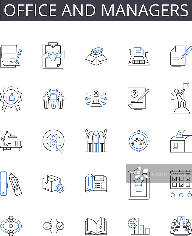 办公室与经理线条图标CEO系列图片素材