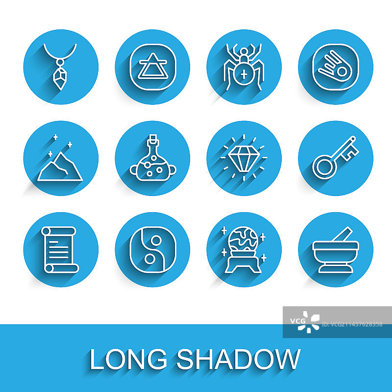 阴阳羊皮纸卷轴线条图片素材